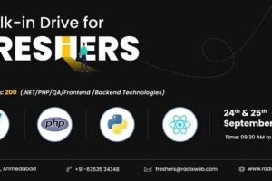 Radixweb Announces Mega Walk-in Drive: Reveals 200 Tech Fresher Positions